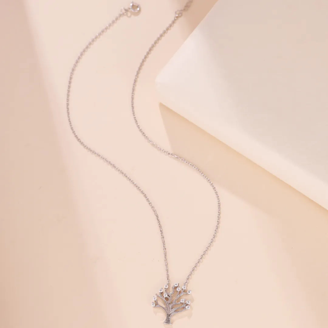 Baum des Lebens Halskette "Glanz der Wiedergeburt" Silber