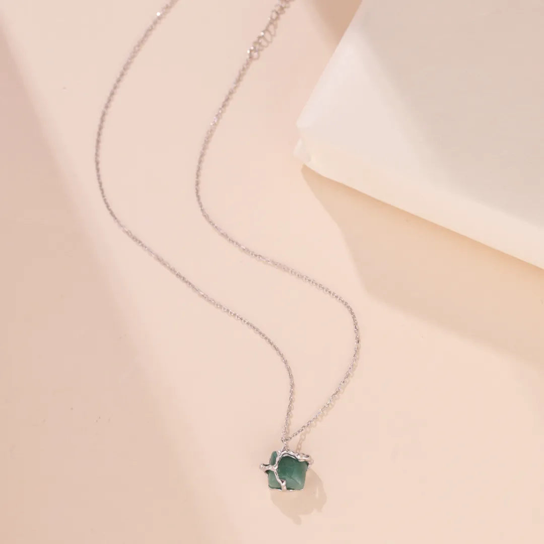 Aventurin Halskette "Natur Umarmt" Silber