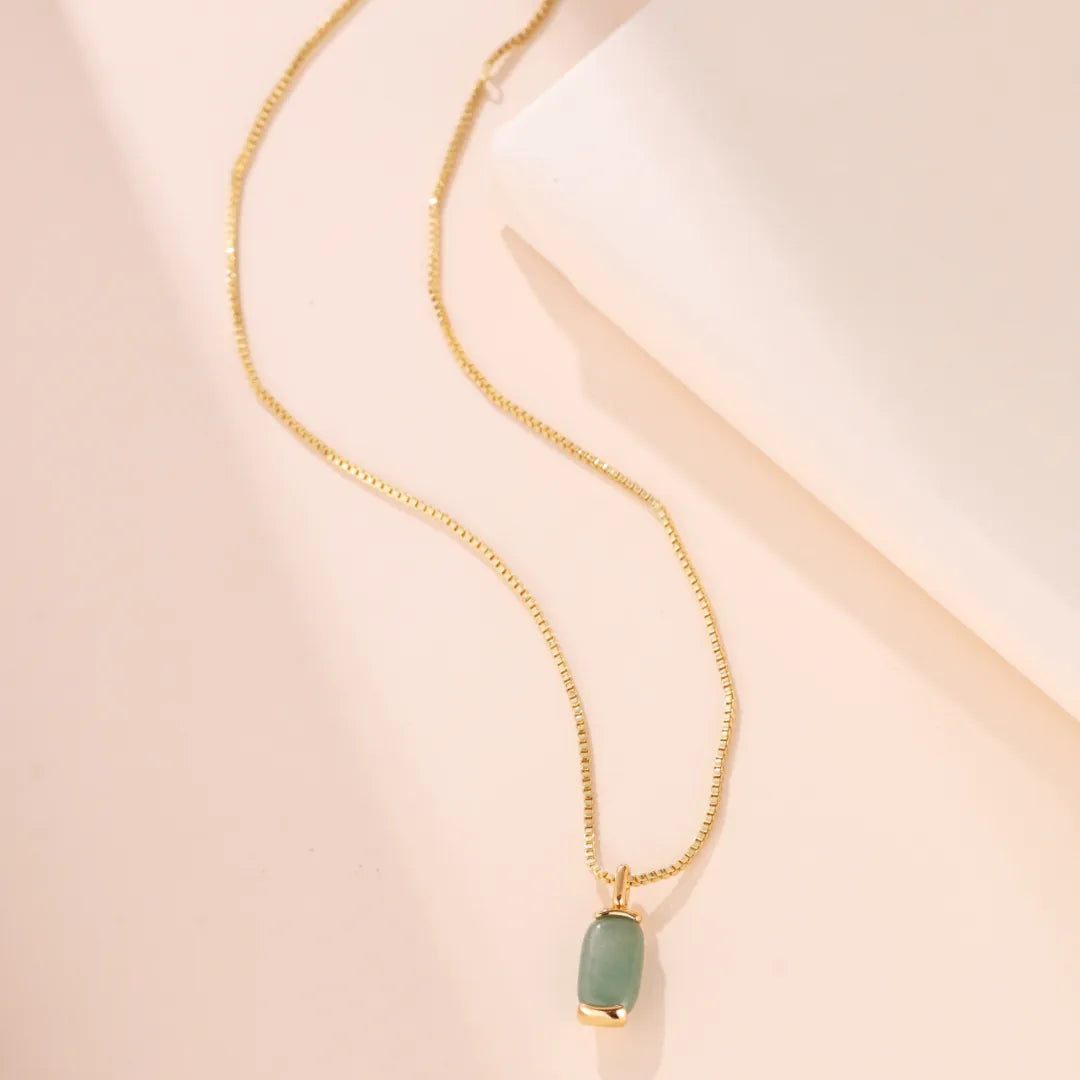 Halskette Aventurin oder Tigerauge "Friedliche Natur" Gold