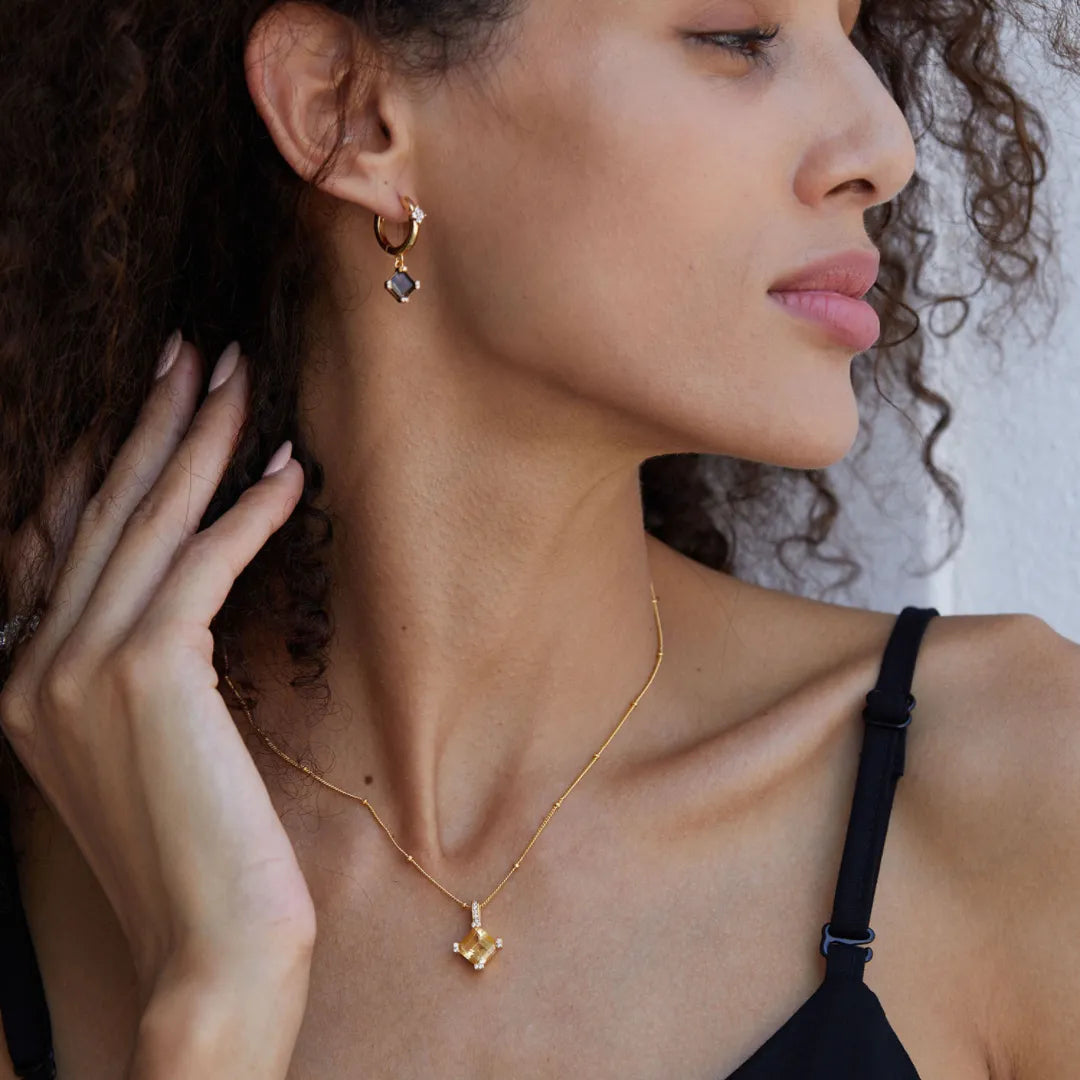 Halskette Citrin "Königlicher Charme" Silber vergoldet