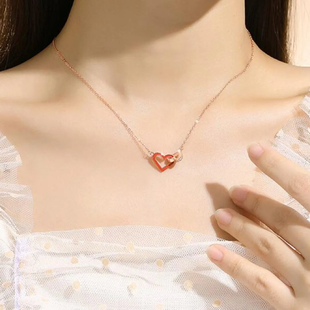 Infinity Necklace "Intertwined Hearts" Silver