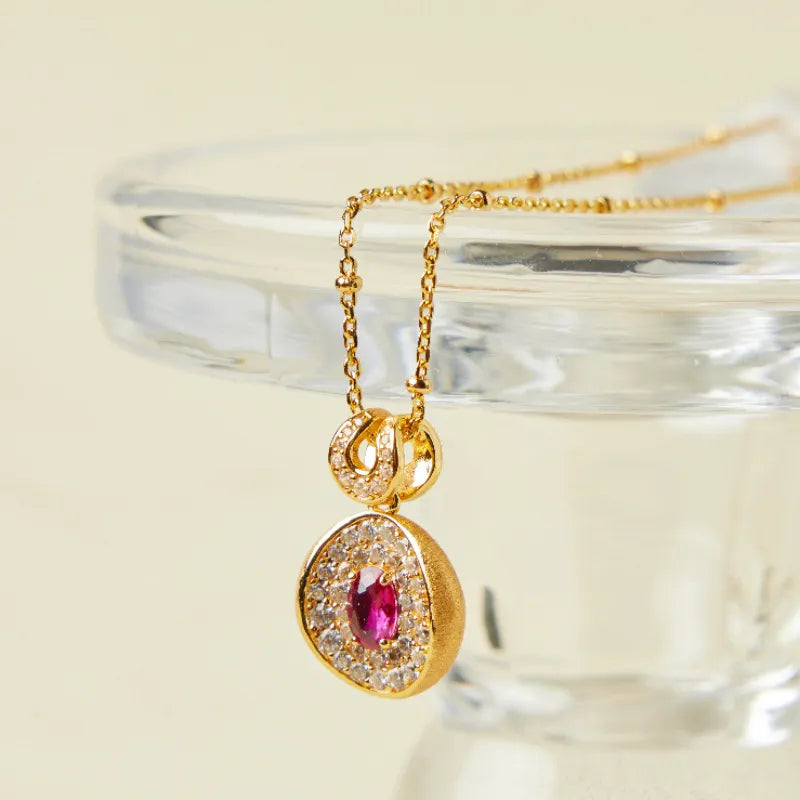 Carnelian Necklace "Vital Energy" Gold-Plated Silver