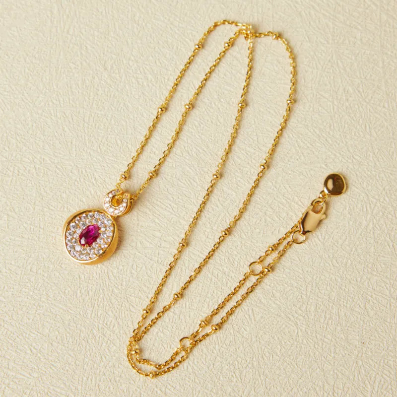 Carnelian Necklace "Vital Energy" Gold-Plated Silver