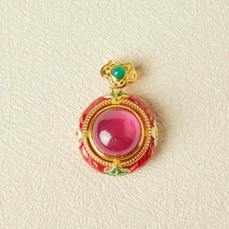 Carnelian Necklace "Flower of Passion" Gold-Plated Silver