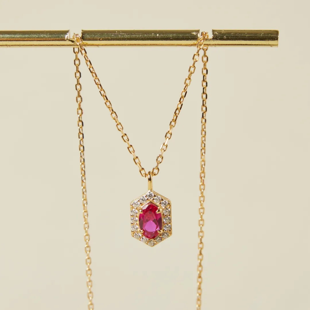 Carnelian Necklace "Refinement" Gold-Plated Silver