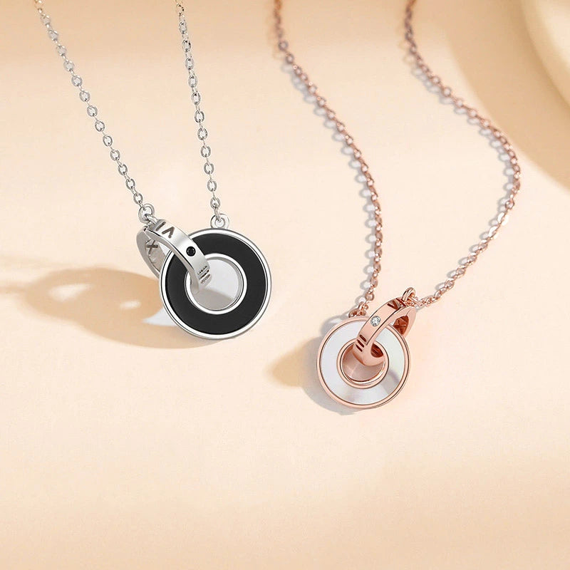 Pendentif Collier En 925 Argent Et Zircon Le Signe "8" Brillant Pour