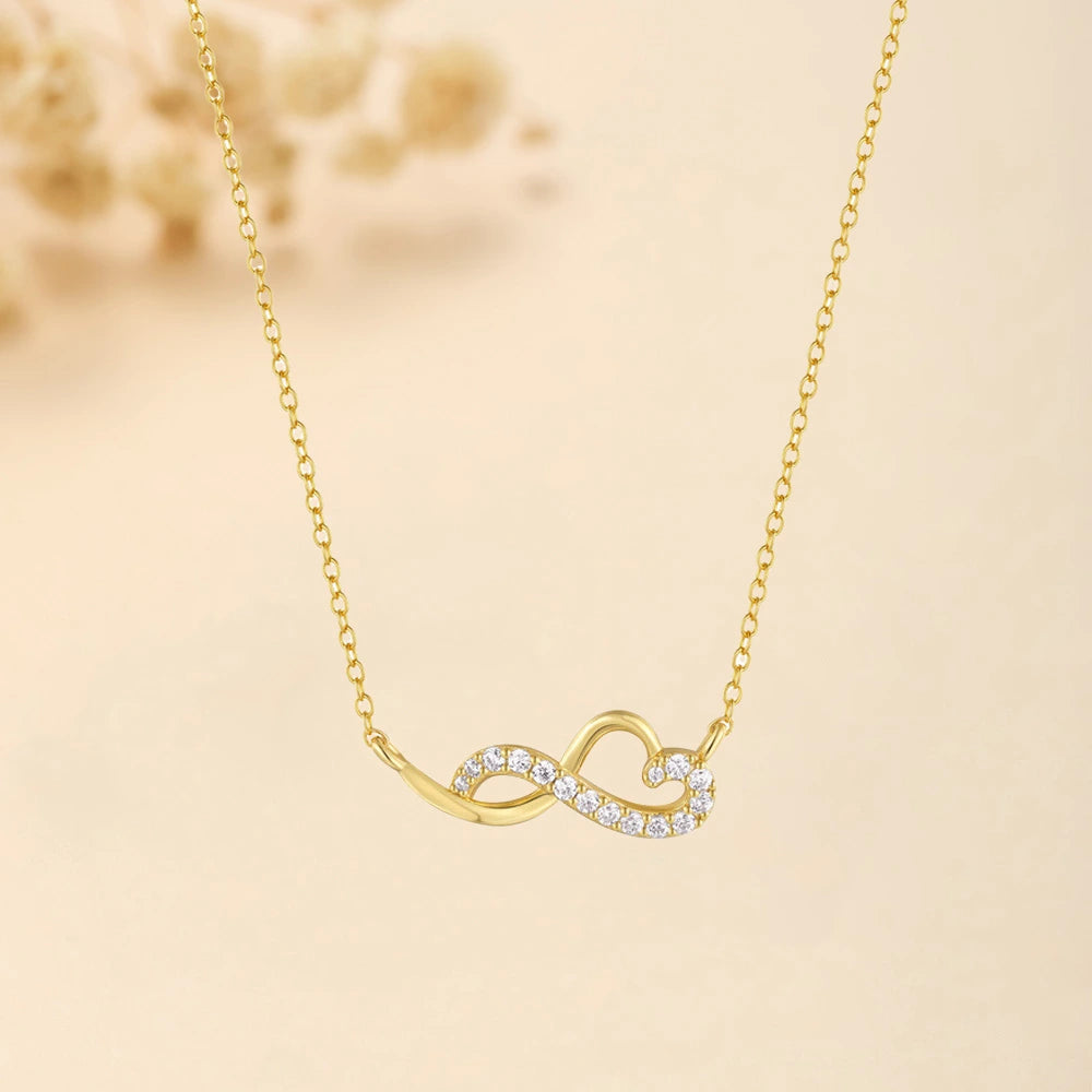 Infinity Necklace "Infinite Radiance" Gold-Plated Silver