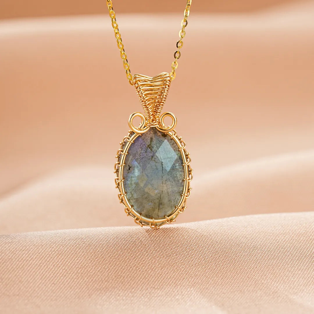 Labradorite Necklace "Radiant Shield"