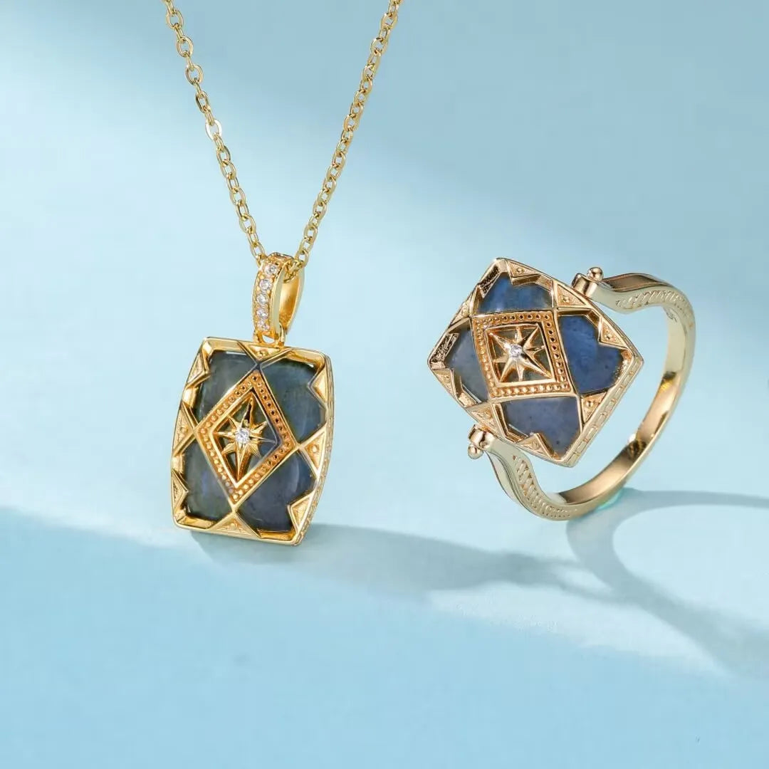 Labradorite Necklace "Mysterious Shine" Gold-Plated Silver