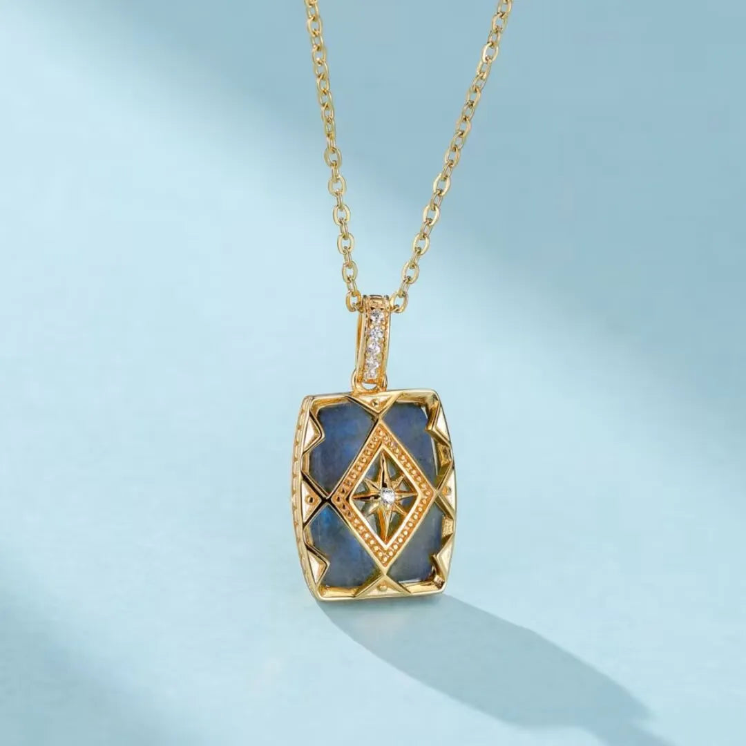 Labradorite Necklace "Mysterious Shine" Gold-Plated Silver