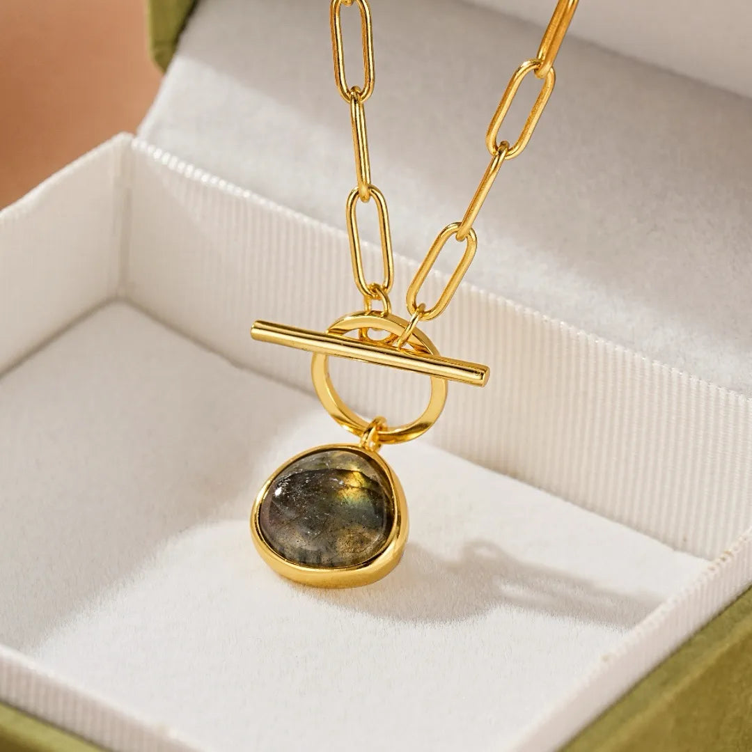 Labradorite Necklace "Raw Elegance" Silver