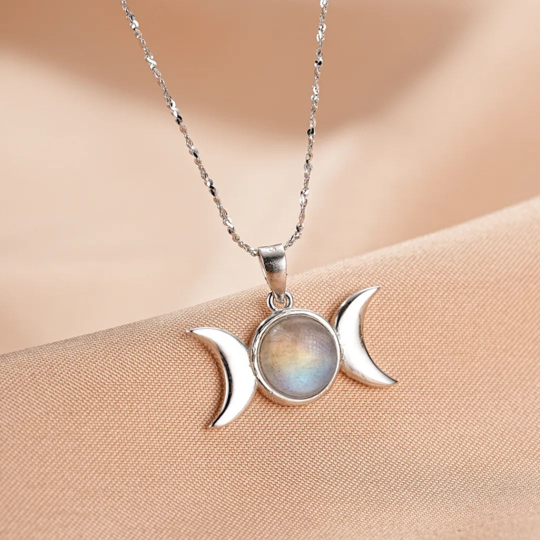 Collier Pendentif Perle en Labradorite – L'Arbre des Chakras