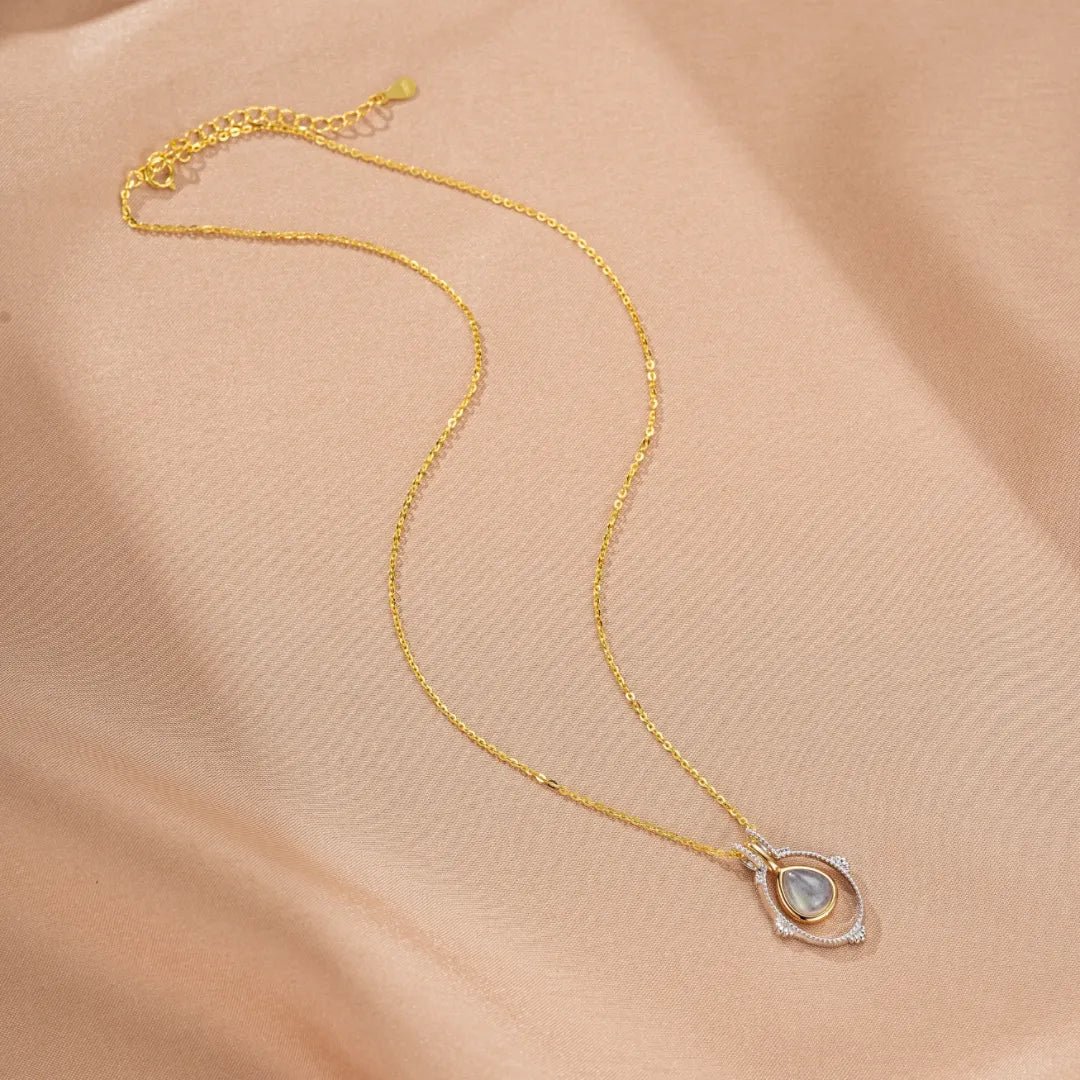 Labradorit Halskette "Himmlische Magie" Platinbeschichtet Silber