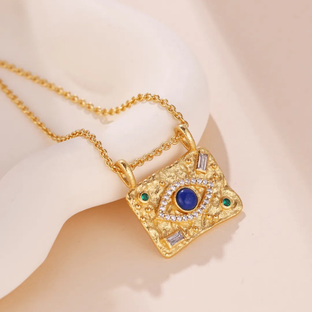 Halskette Lapis Lazuli "Himmelauge" Gold Silber