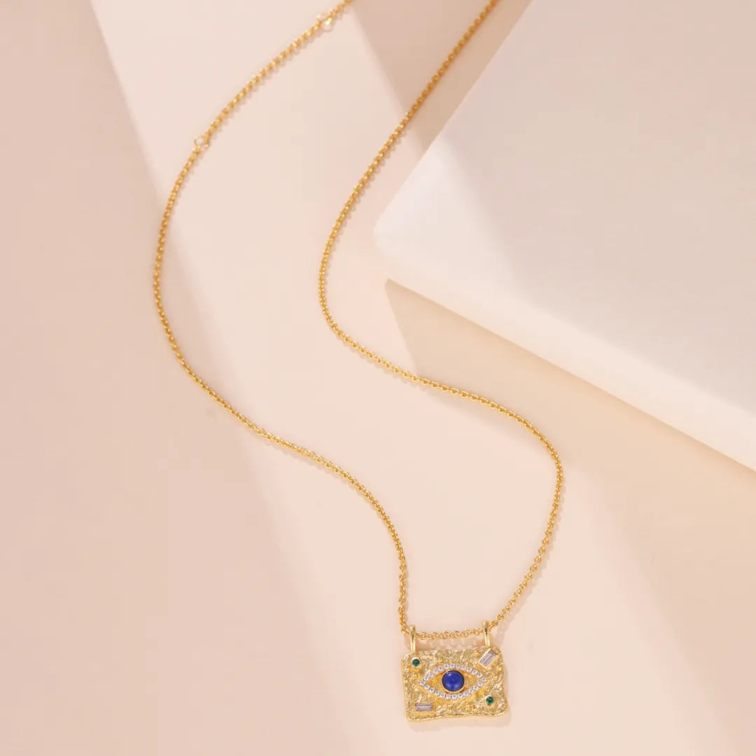 Halskette Lapis Lazuli "Himmelauge" Gold Silber