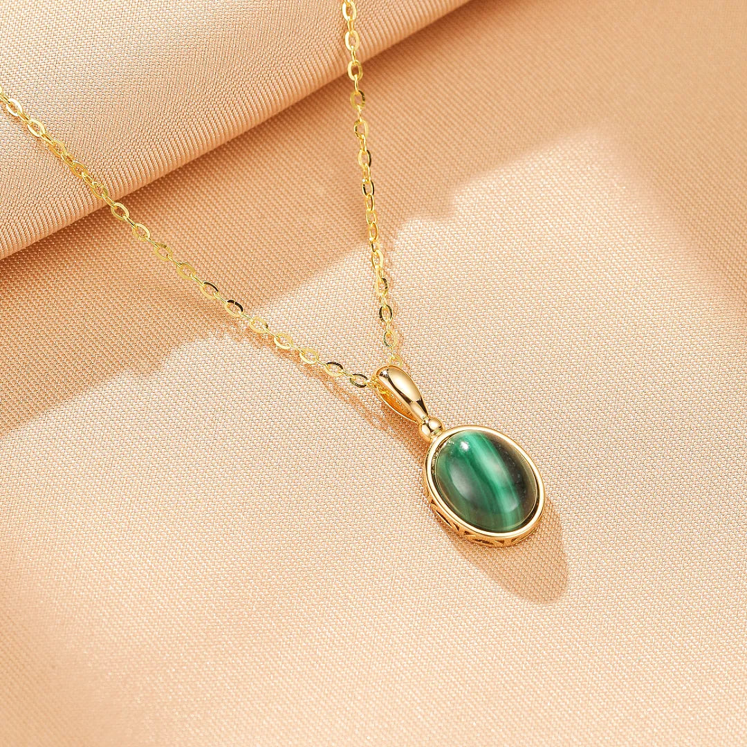 Collier Malachite "Aura Antique" Argent Doré Or