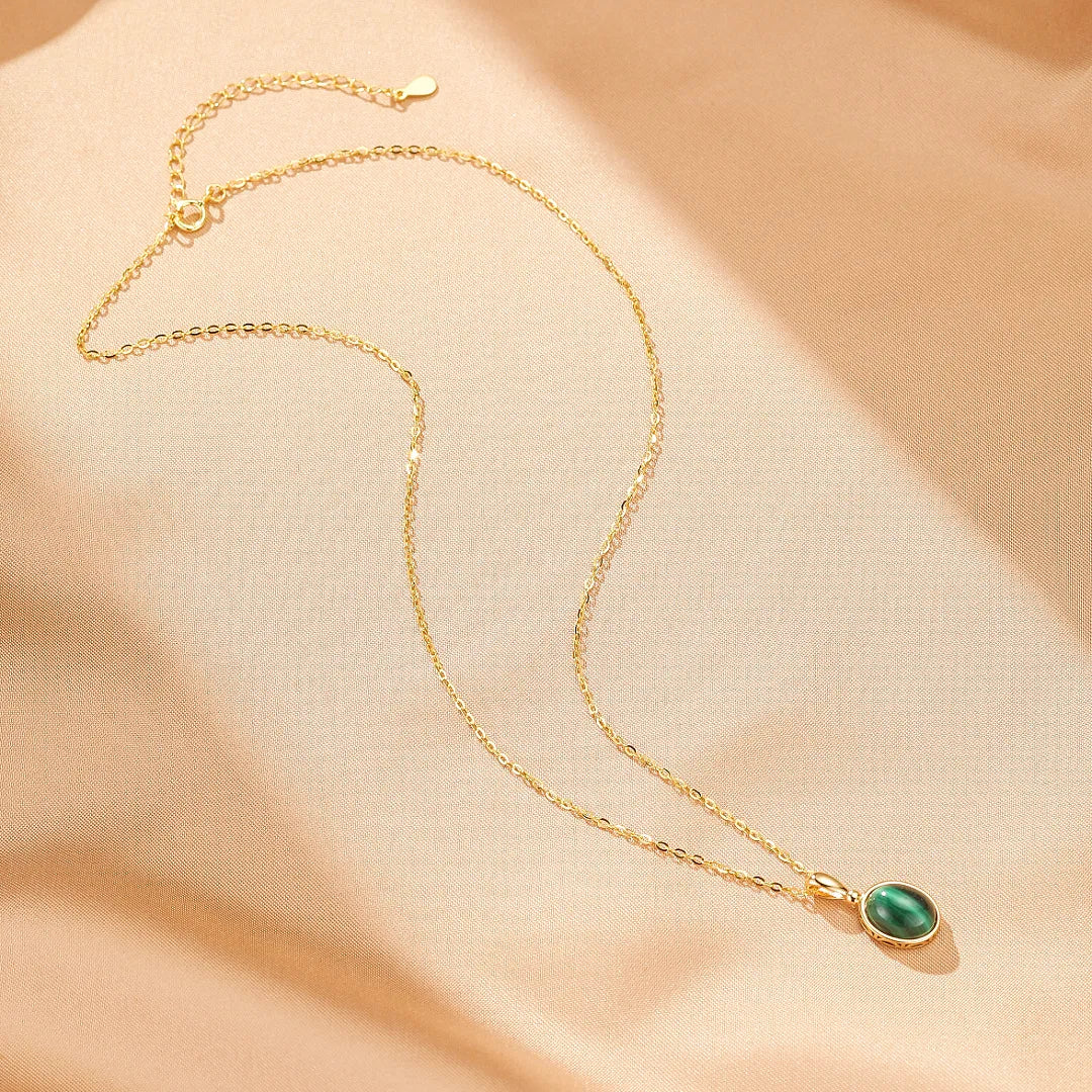 Collier Malachite "Aura Antique" Argent Doré Or