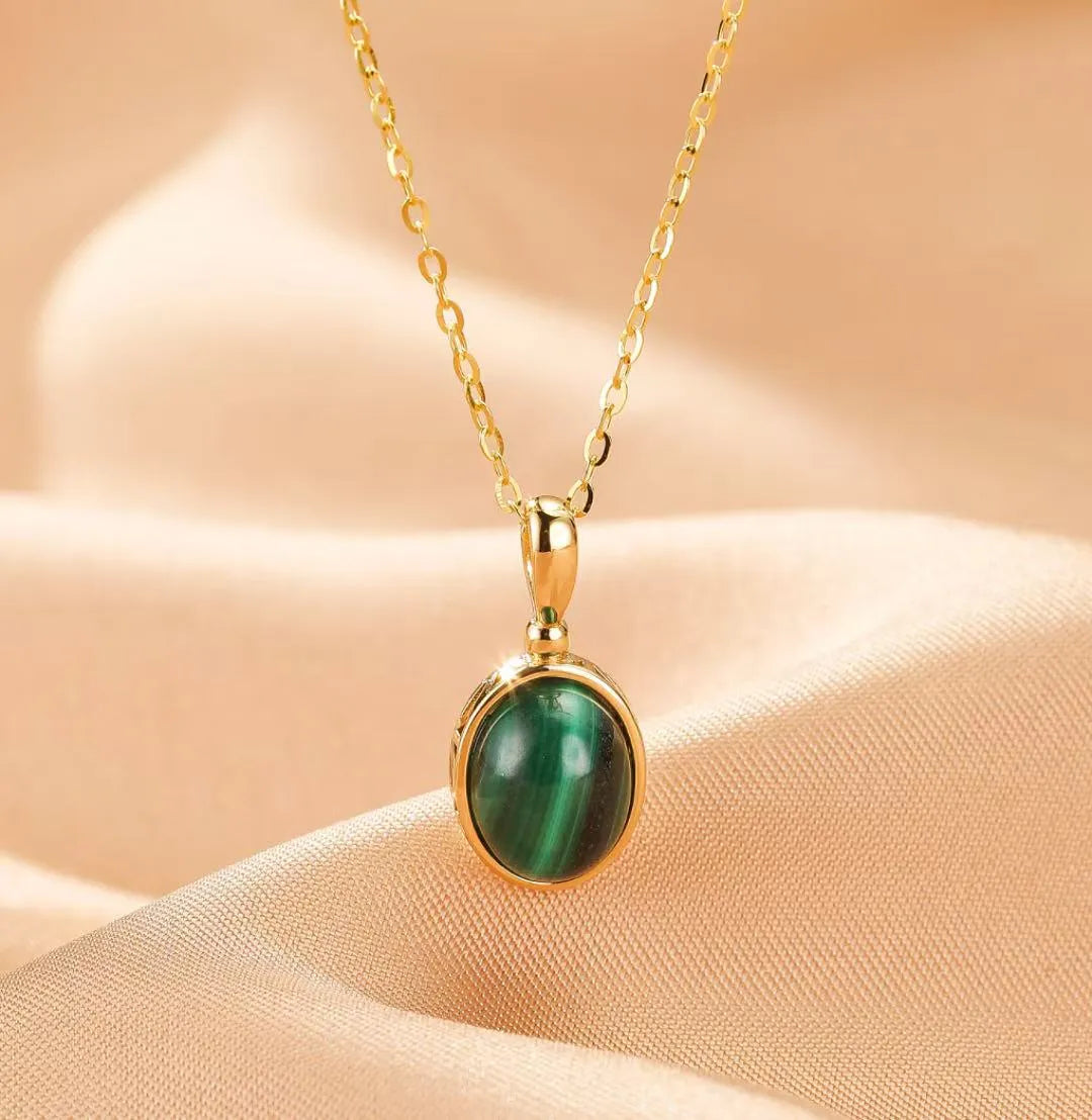 Collier Malachite "Aura Antique" Argent Doré Or