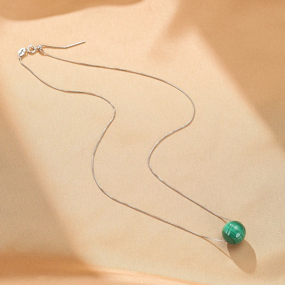 Collier Malachite "Beauté Naturelle" Argent