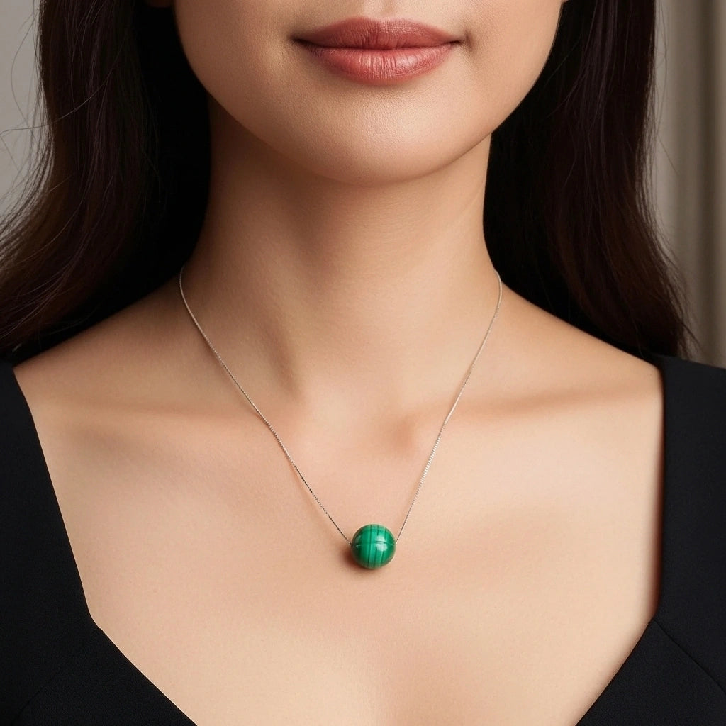 Collier Malachite "Beauté Naturelle" Argent