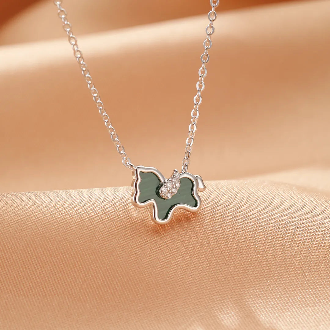 Collier Malachite Cheval "Liberté Douce" Argent
