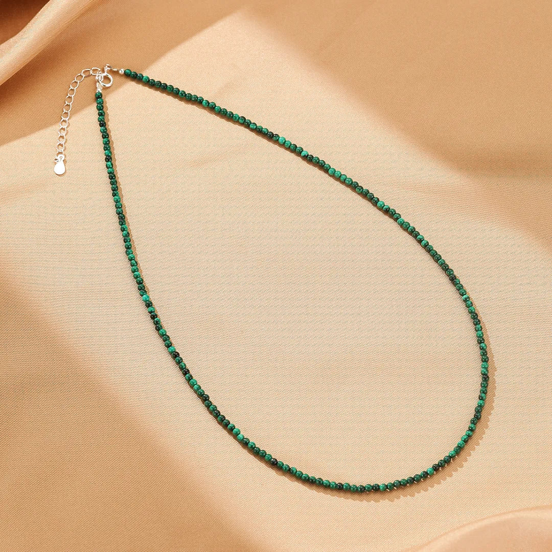 Collier Malachite "Harmonie Naturelle" Argent