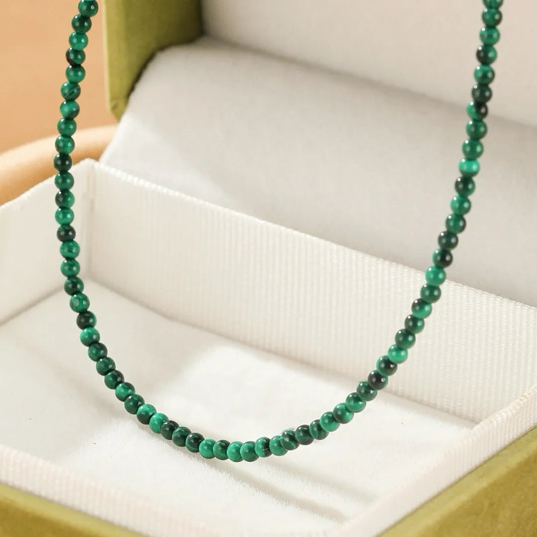 Collier Malachite "Harmonie Naturelle" Argent