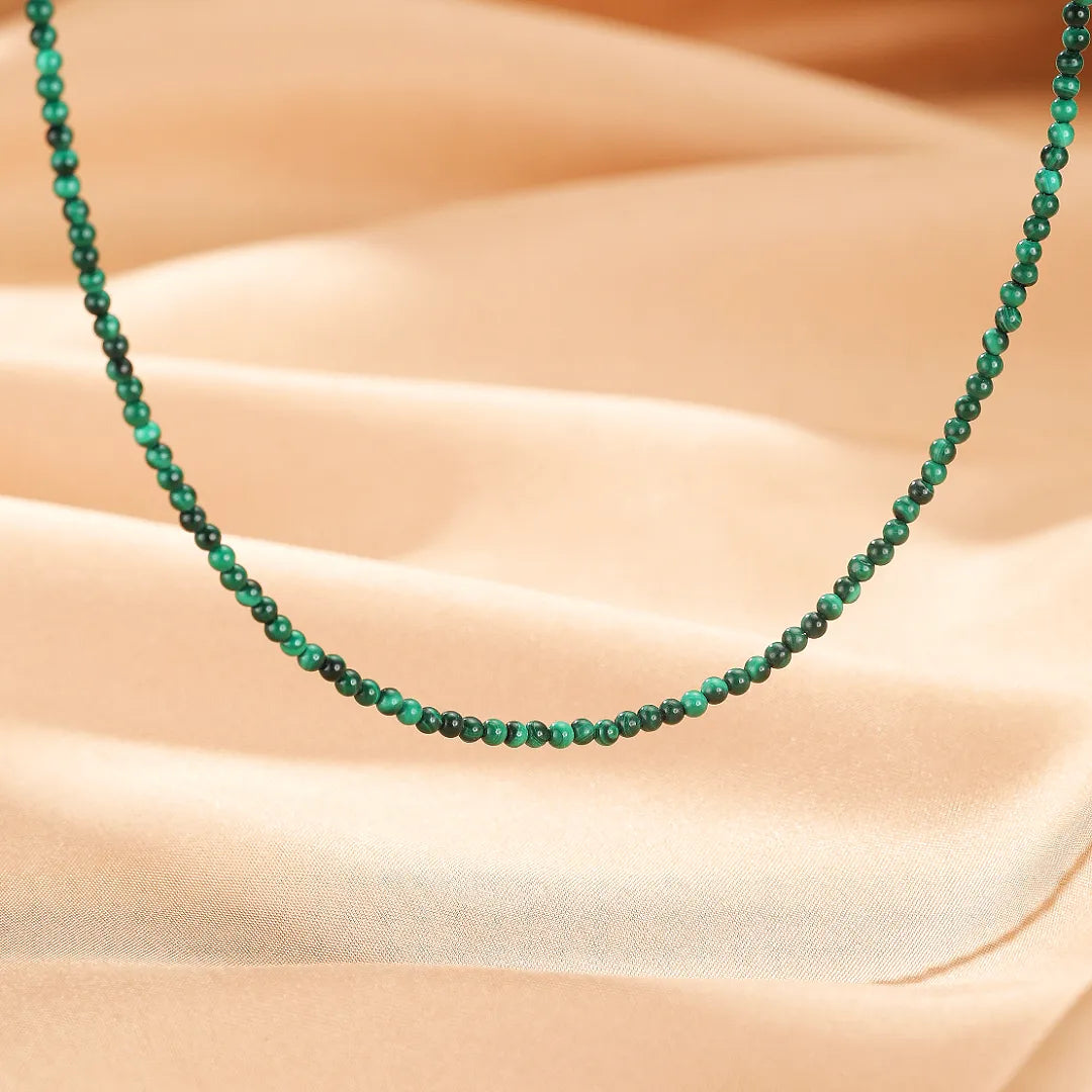 Collier Malachite "Harmonie Naturelle" Argent
