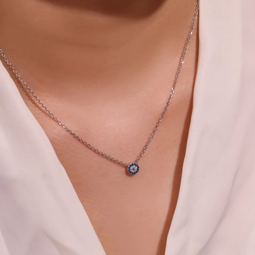 Halskette Böses Auge "Charmanter Wächter" Silber