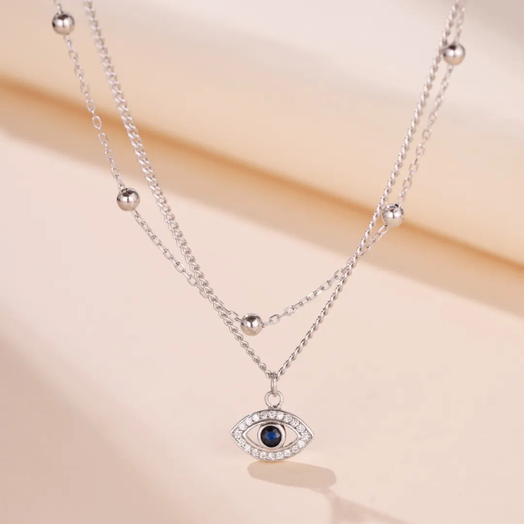 Collier Chaîne Mauvais Oeil Magique 46-47 CM Verre