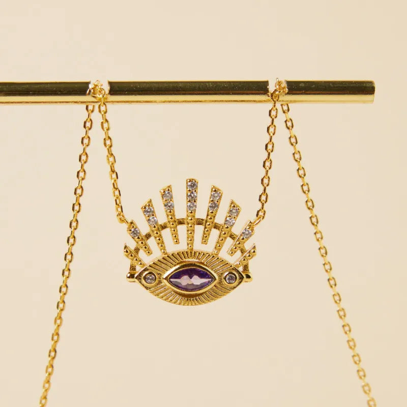 Halskette Böses Auge "Eleganter Schutz" Silber Vergoldet Gold