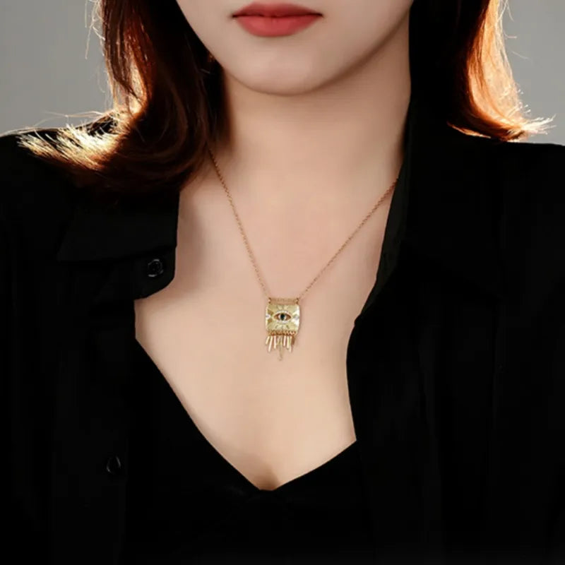 Halskette Böses Auge "Königlicher Strahl" Silber Vergoldet Gold