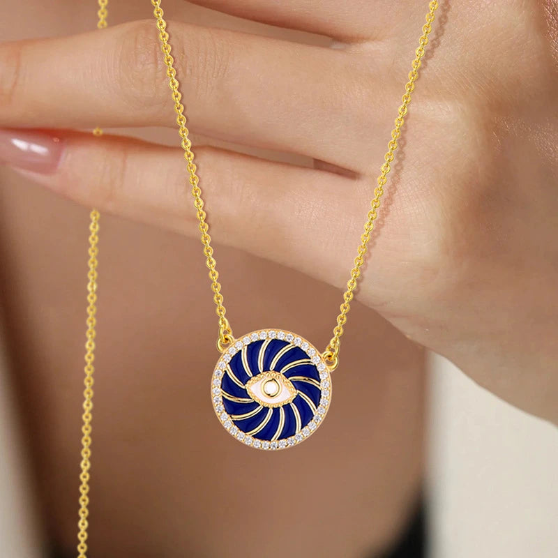 Halskette Böses Auge "Schutzwirbel" Silber