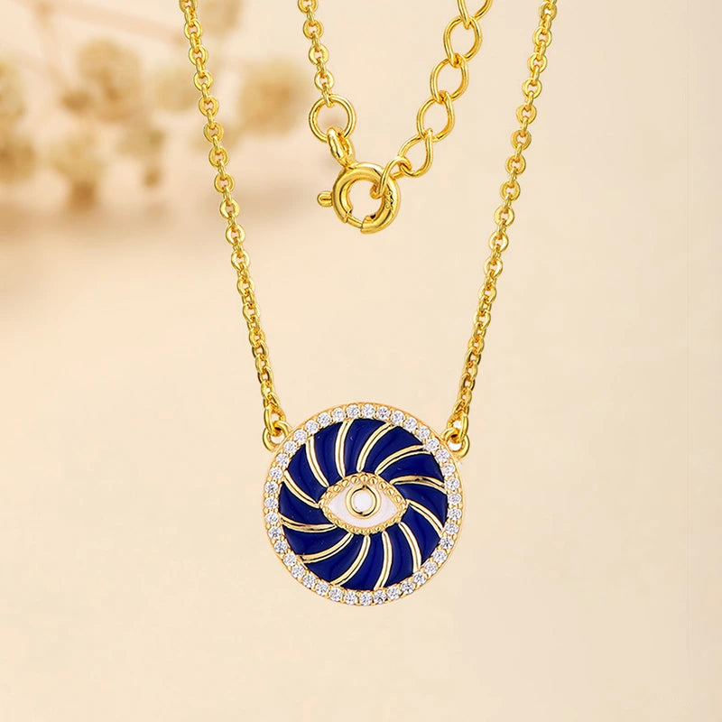 Halskette Böses Auge "Schutzwirbel" Silber