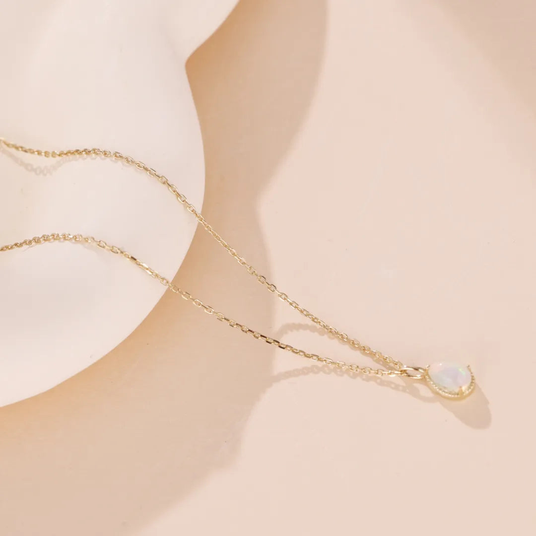 Collana Opale "Goccia Dolce" Argento Dorato Oro