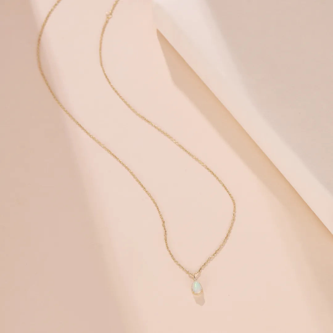 Collana Opale "Goccia Dolce" Argento Dorato Oro