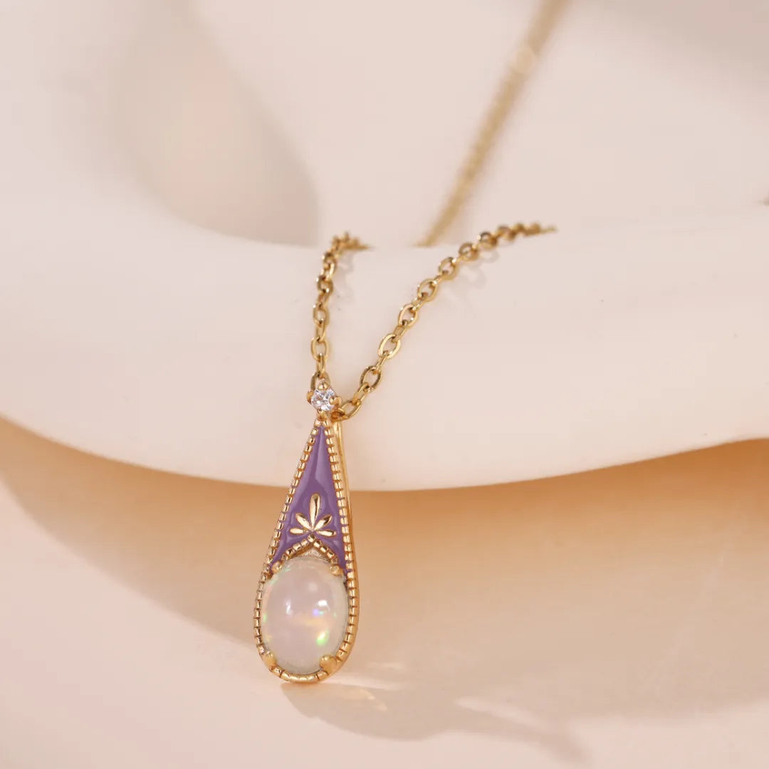 Halskette Opal "Wunder Violett" Gold Silber