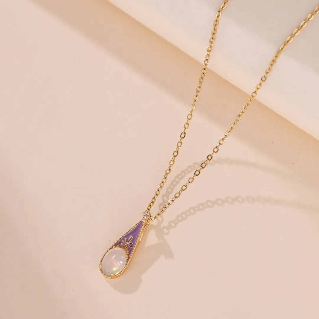 Halskette Opal "Wunder Violett" Gold Silber