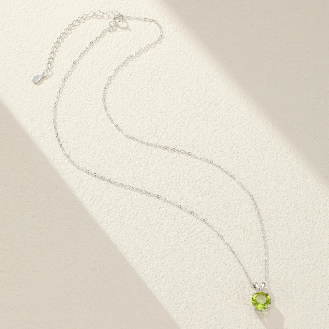 Peridot Necklace "Green Joy" Silver Plated Platinum
