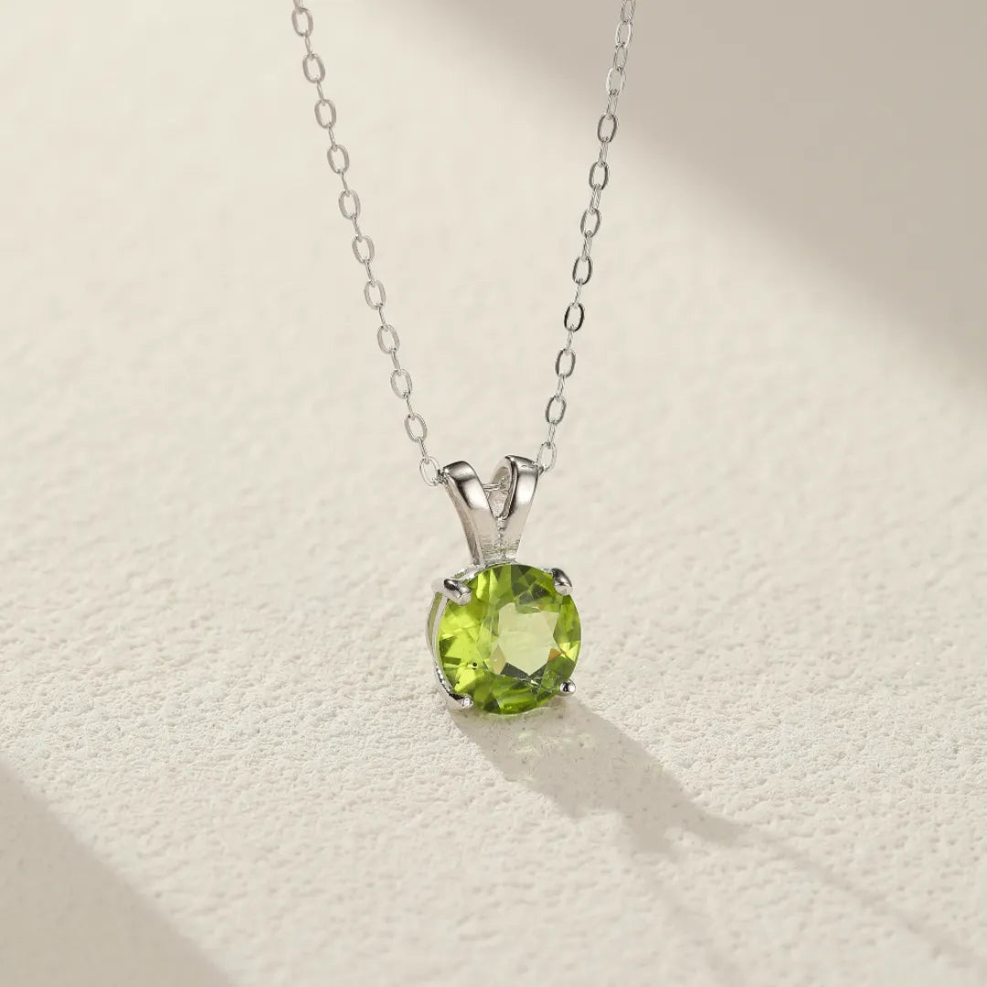 Peridot-Halskette "Grüne Freude" Platinbeschichtet Silber