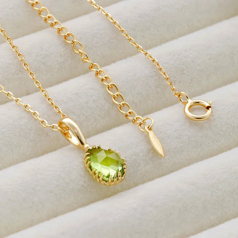 Collier Péridot "Purification" Argent Doré Or