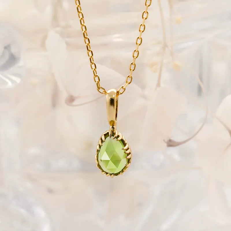 Collier Péridot "Purification" Argent Doré Or