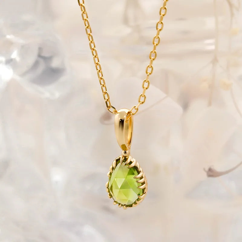 Collier Péridot "Purification" Argent Doré Or