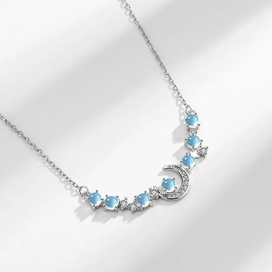 Halskette Mondstein "Nächtliche Reise" Silber