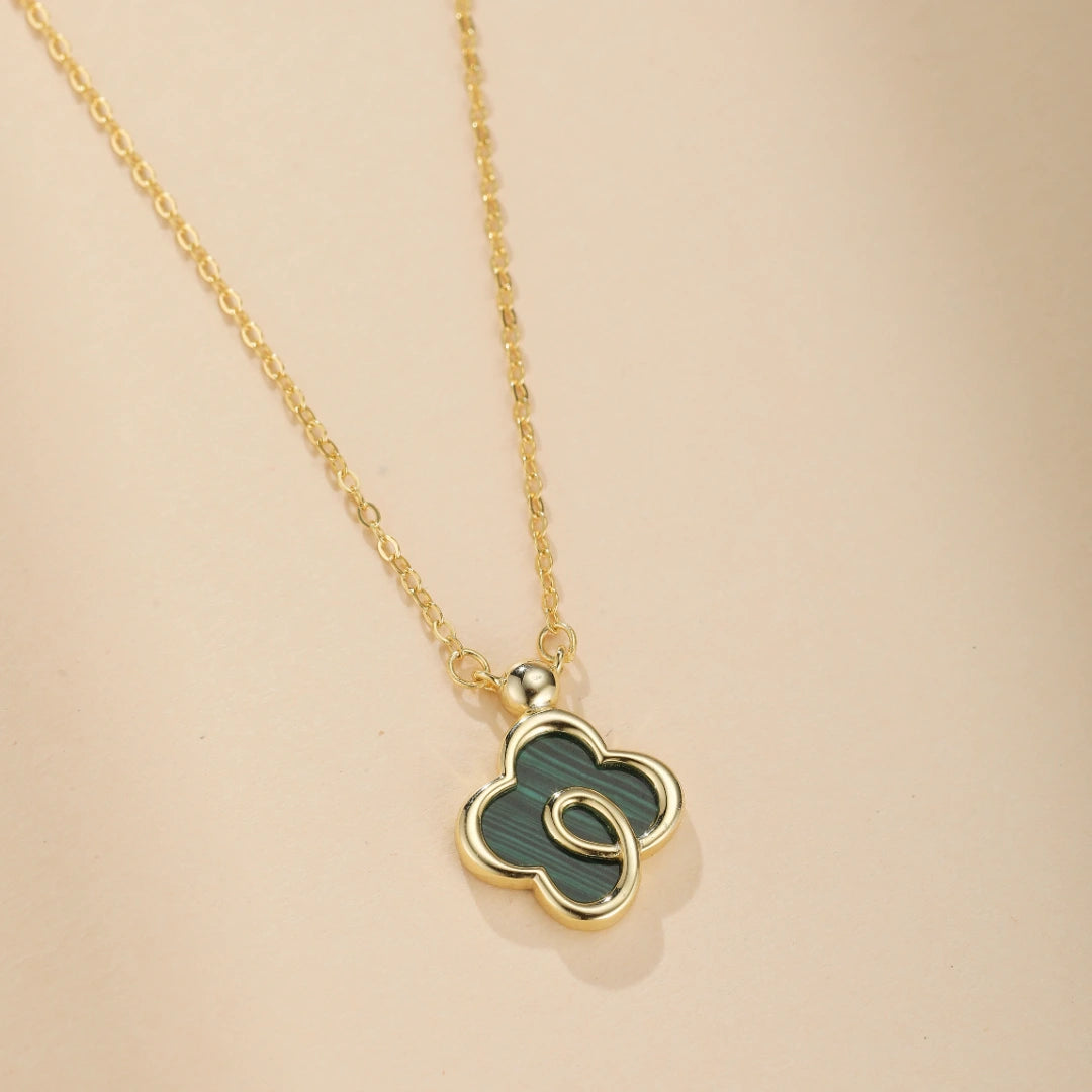 Clovers Necklace "Breath of Nature" Gold-Plated Silver