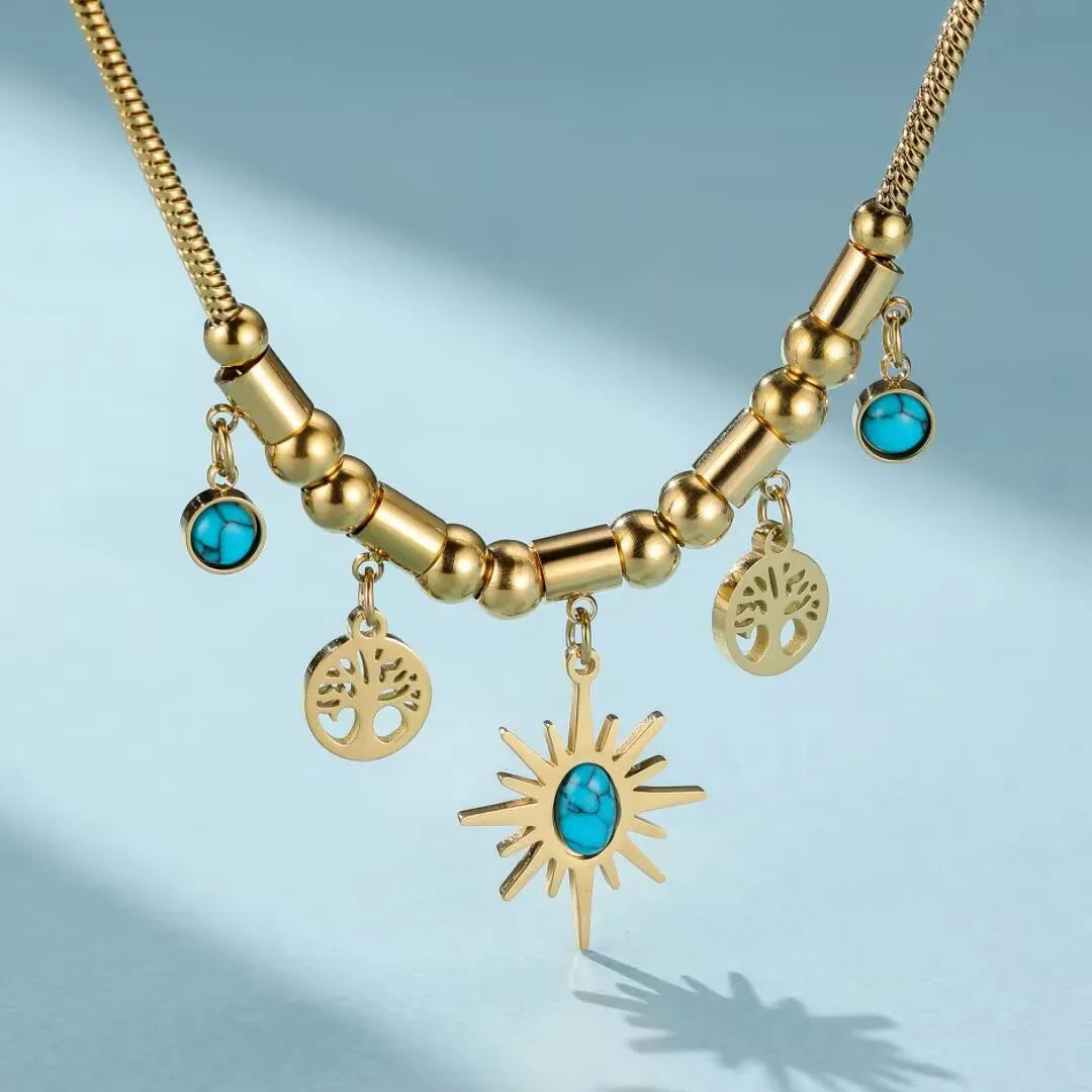 Turquoise Tree of Life Necklace "Protective Energy"