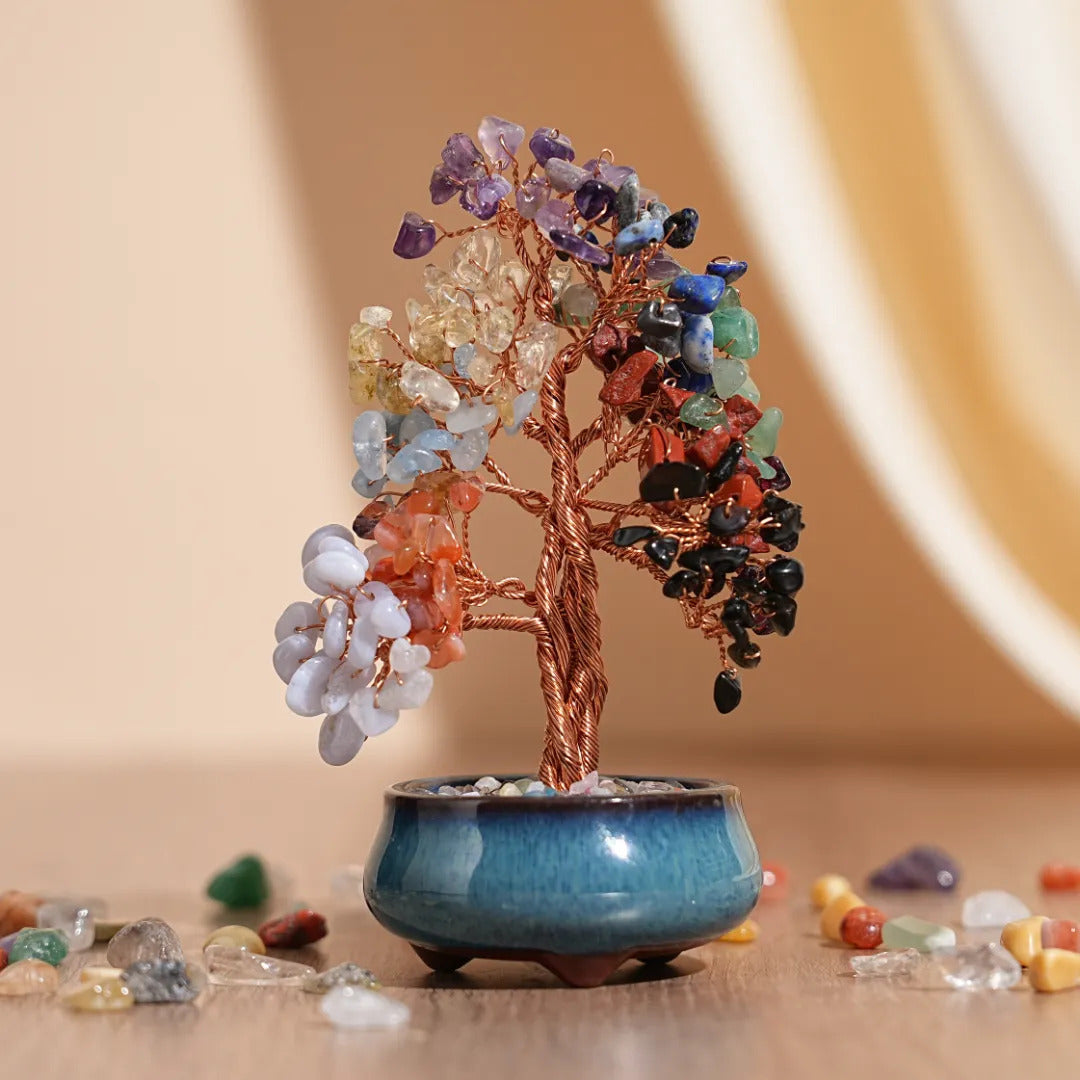 Harmonische Beruhigung - Lebensbaum aus Natursteinen