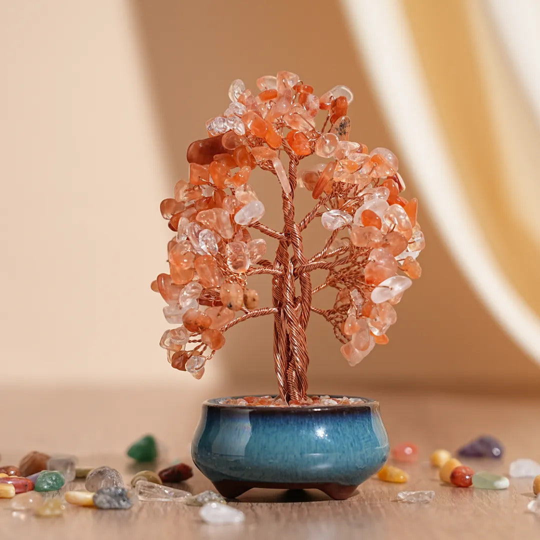 Harmonische Beruhigung - Lebensbaum aus Natursteinen