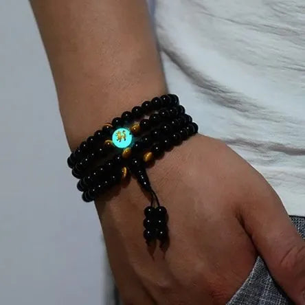 Mala Bracelet Obsidian and Tiger Eye "Mental Strength"