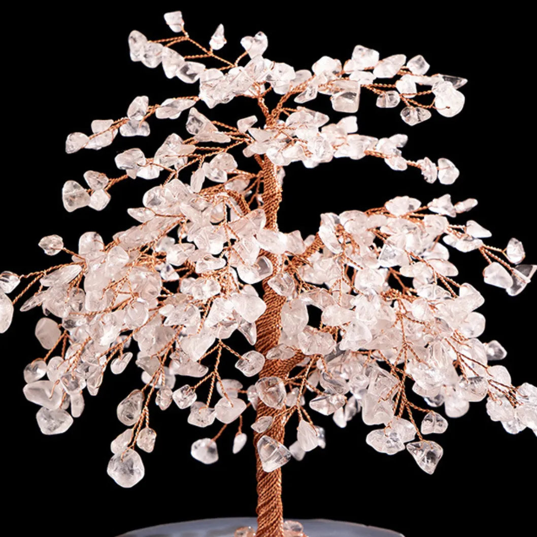 Prospérité - Lebensbaum aus klarem Quarz und Achat